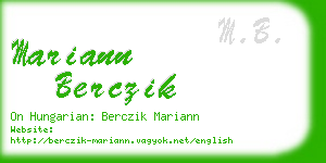 mariann berczik business card